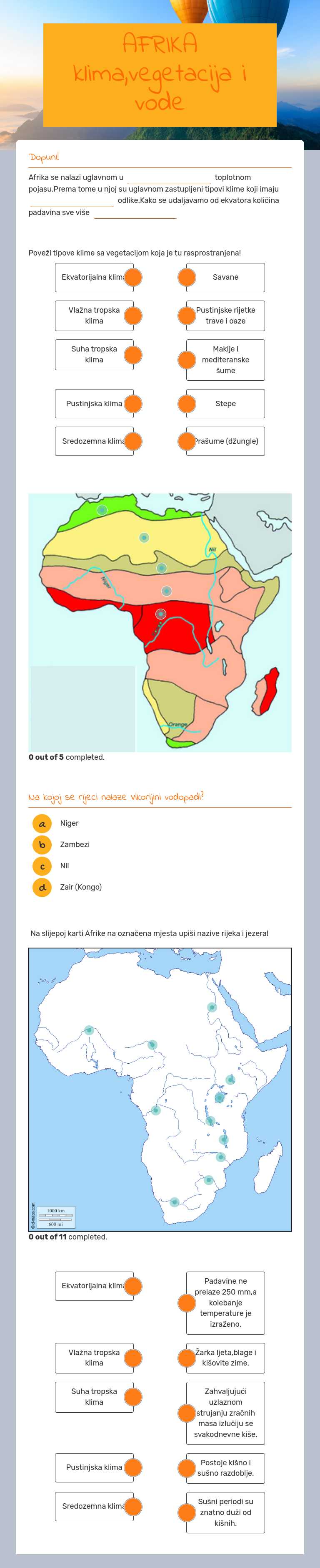 AFRIKA
klima,vegetacija i vode worksheet preview image