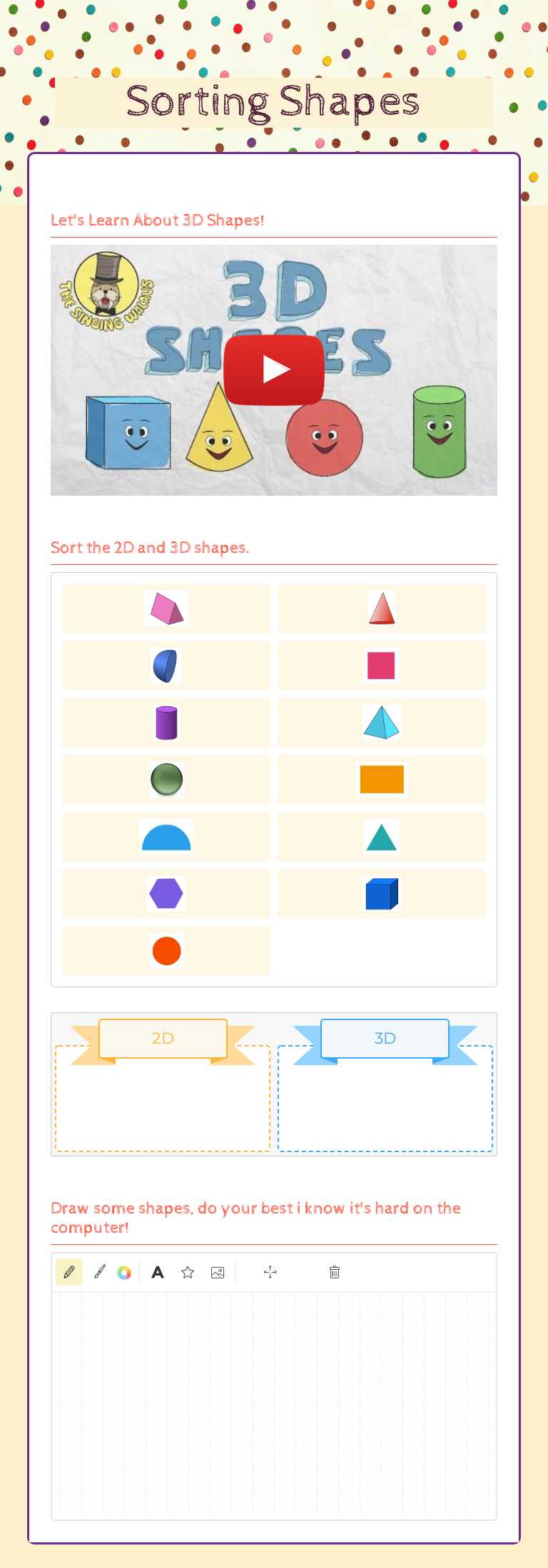 Sorting Shapes worksheet preview image