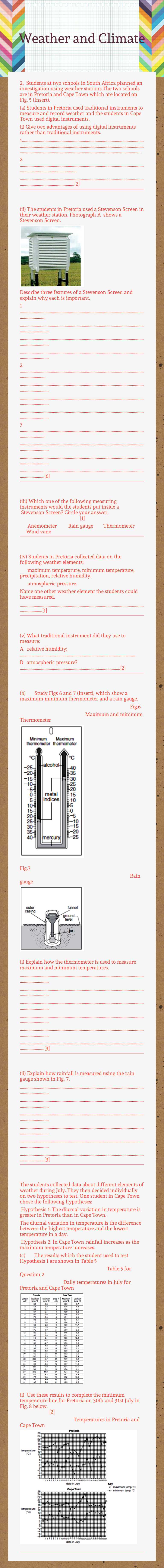 Weather and Climate worksheet preview image