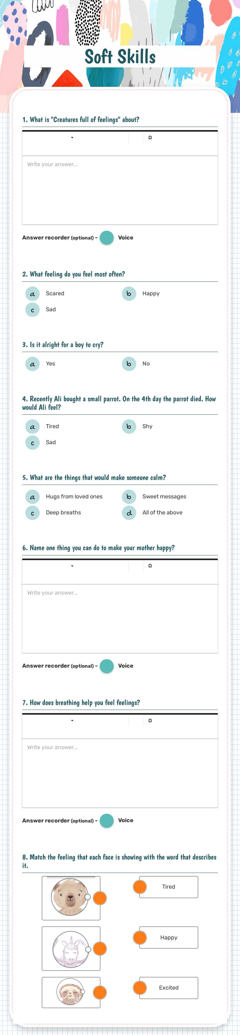 Soft Skills worksheet preview image
