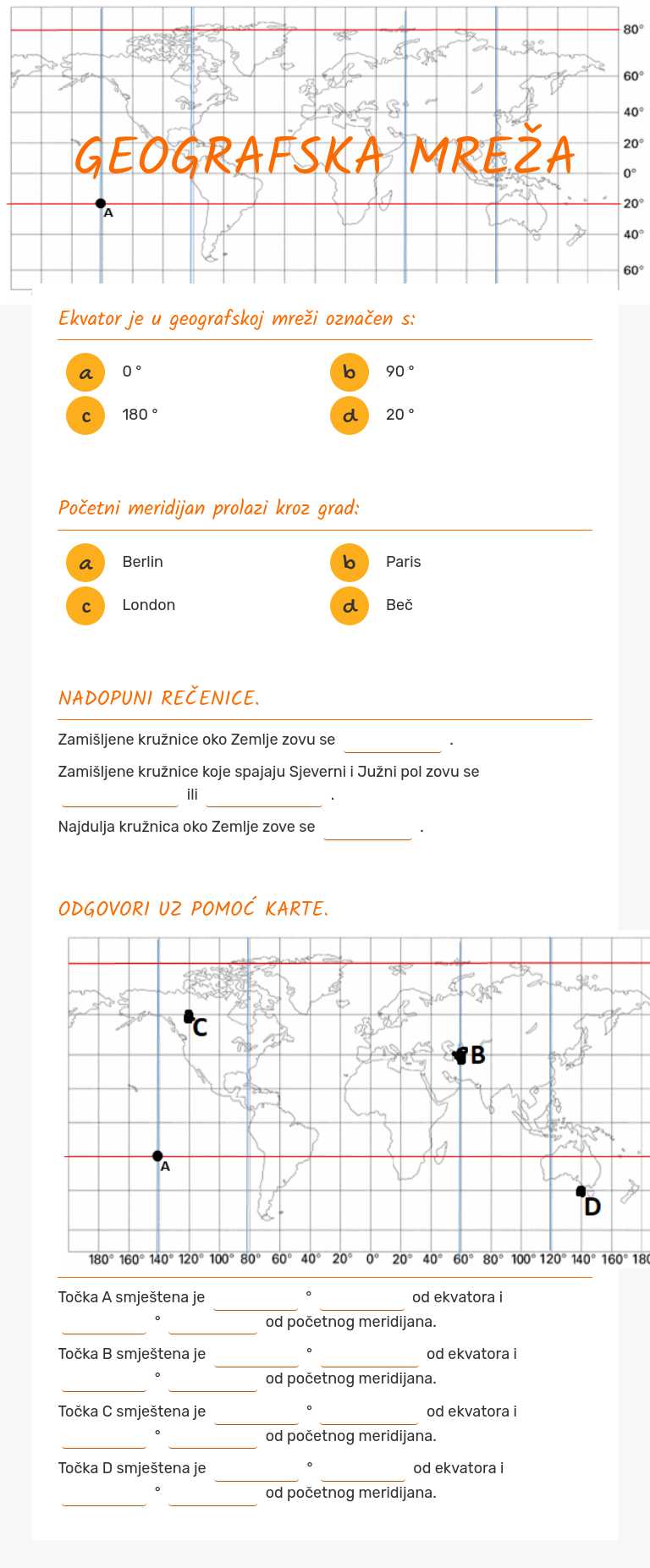 GEOGRAFSKA MREŽA worksheet preview image