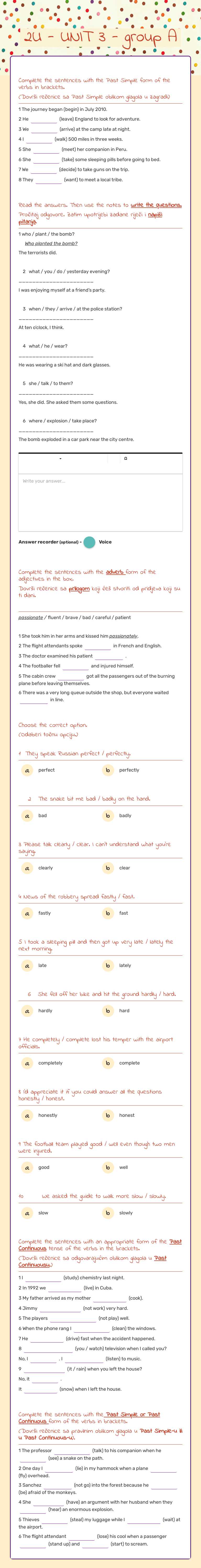2U - UNIT 3 - group A worksheet preview image