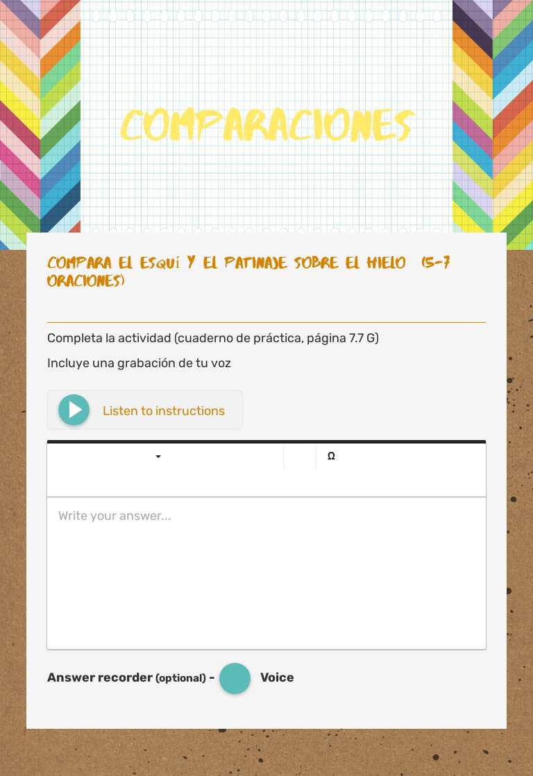Comparaciones Grade 7 worksheet preview