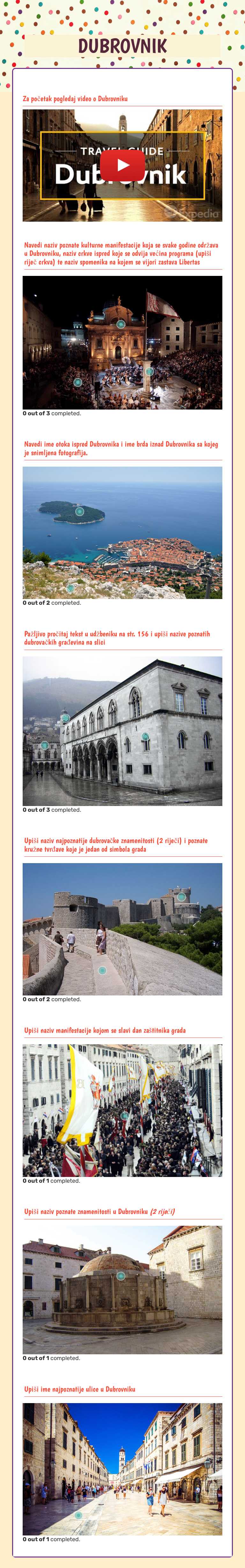 DUBROVNIK worksheet preview image
