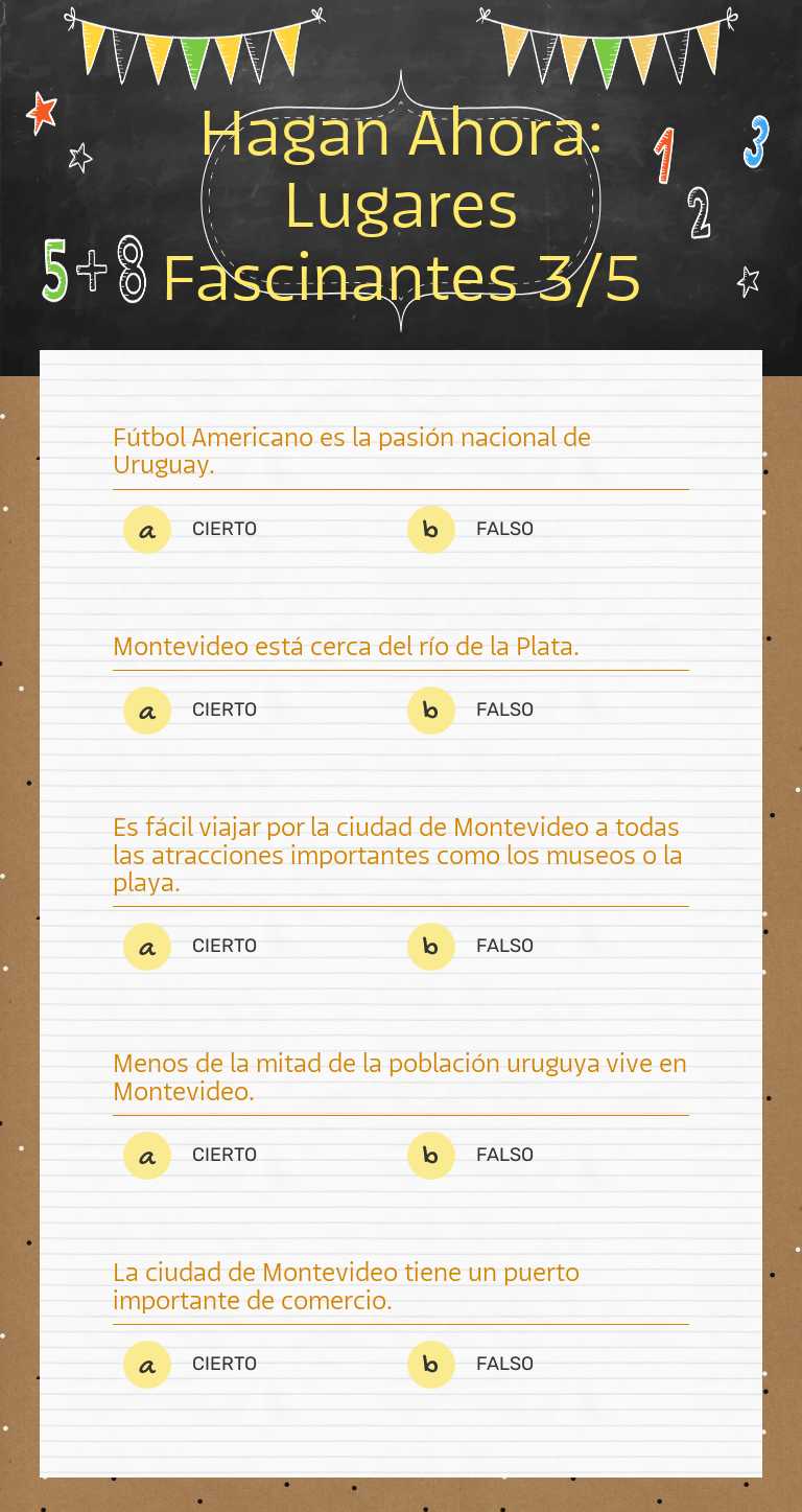 Hagan Ahora: Lugares Fascinantes 3/5 worksheet preview image