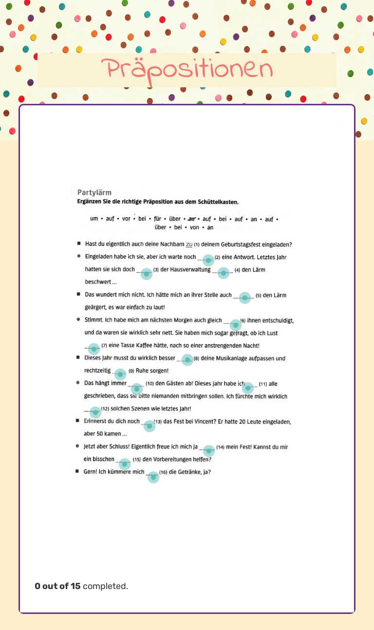 Präpositionen worksheet preview image