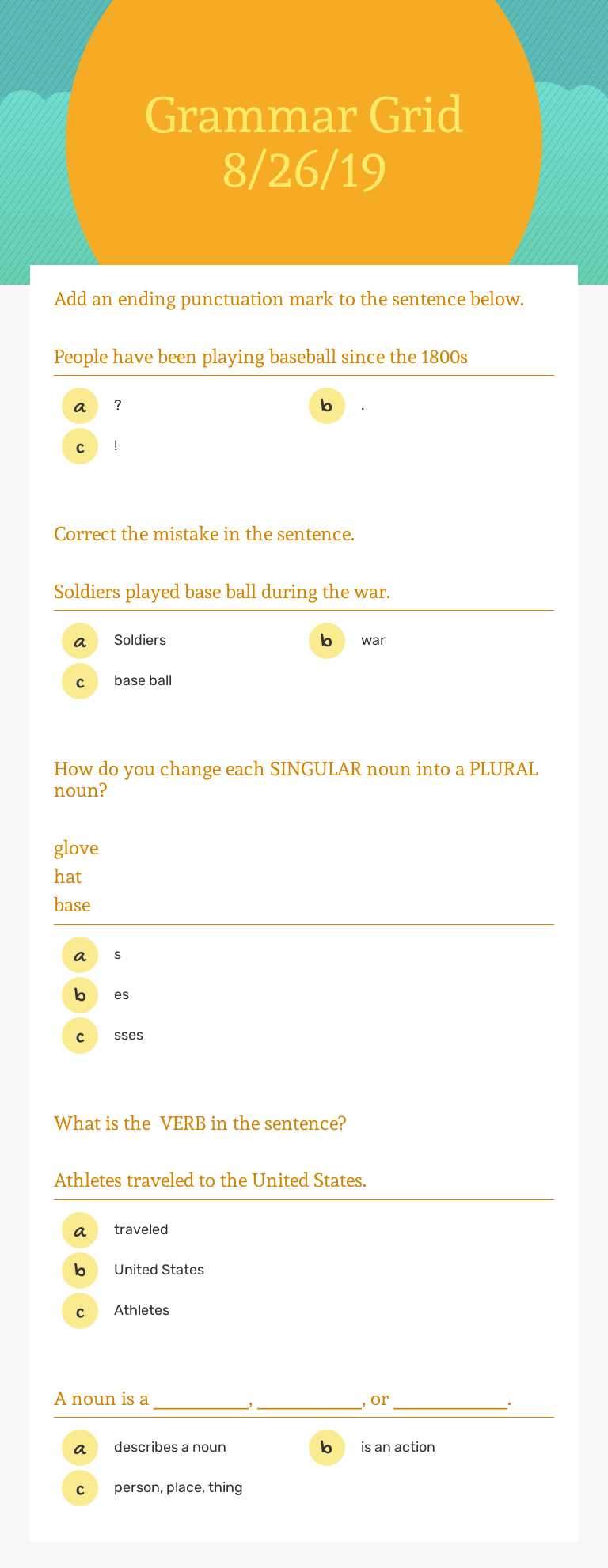 Grammar Grid
8/26/19 worksheet preview image