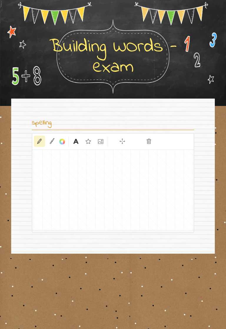 Building WOrds -exam Grade 8 worksheet preview