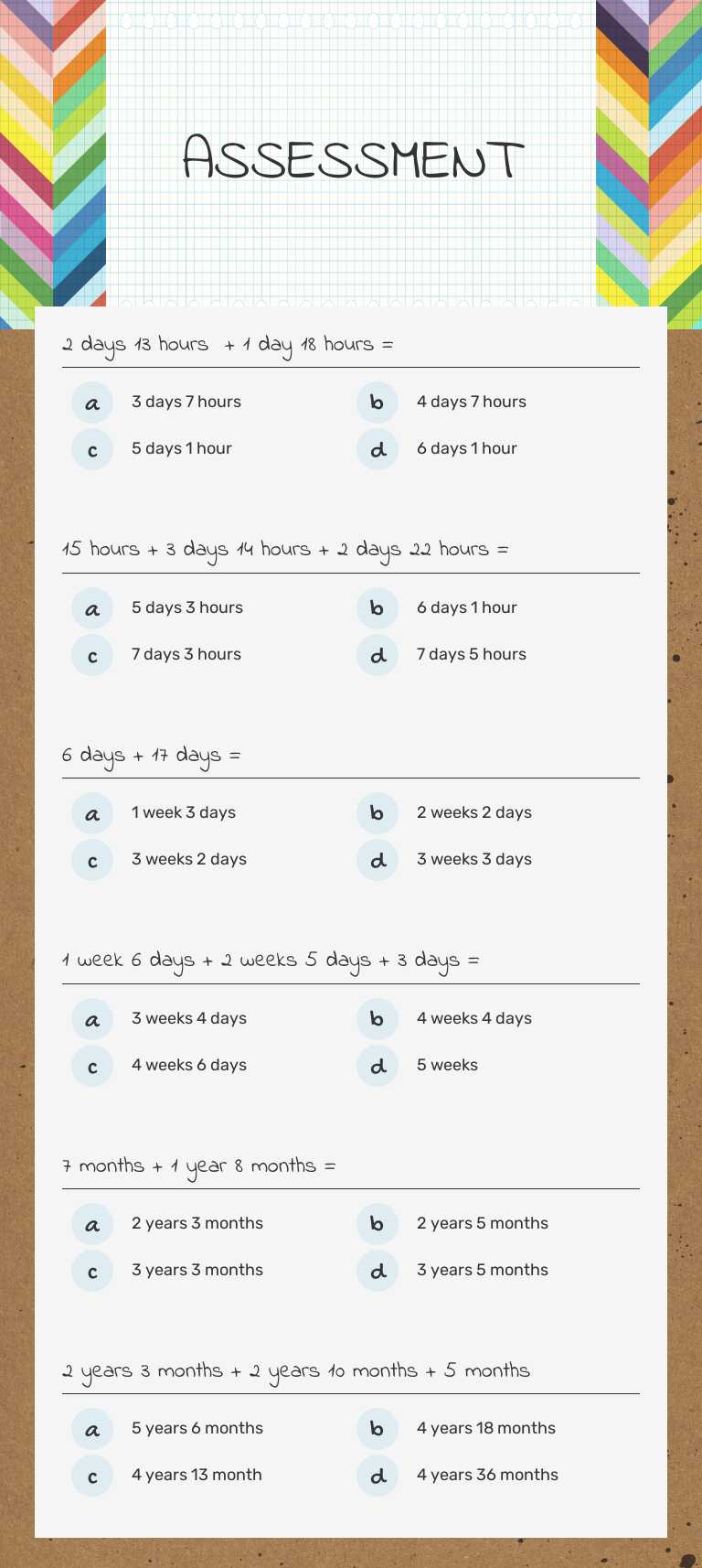ASSESSMENT worksheet preview image