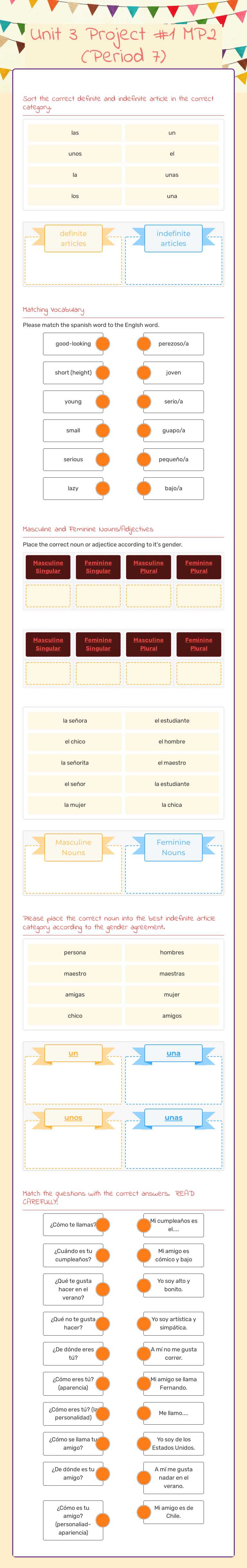 Unit 3 Project #1 MP2 (Period 7) Grade 7 worksheet preview