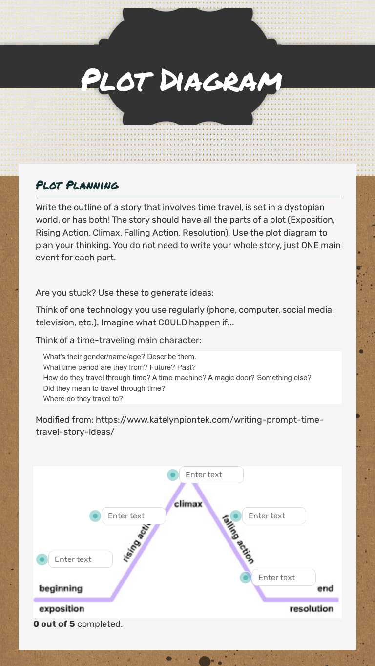 Plot Diagram by Brianna Gilboy | Interactive Worksheet | Wizer.me
