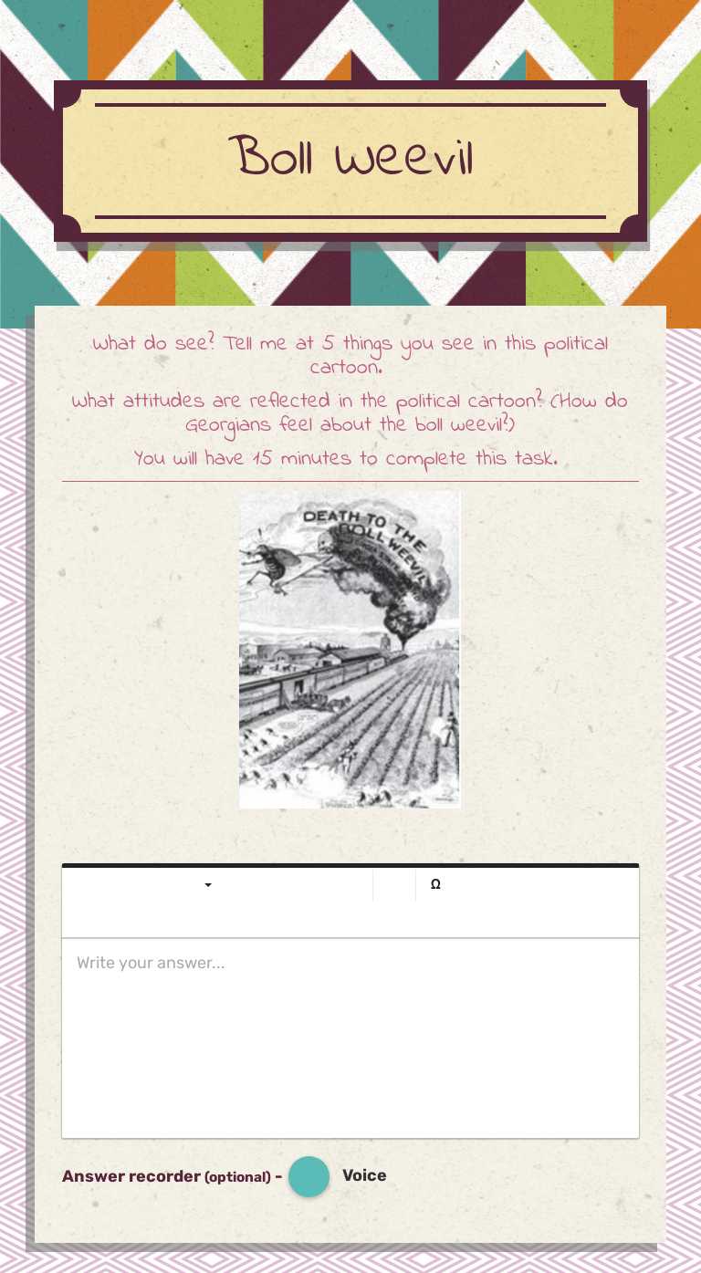 Boll Weevil worksheet preview image