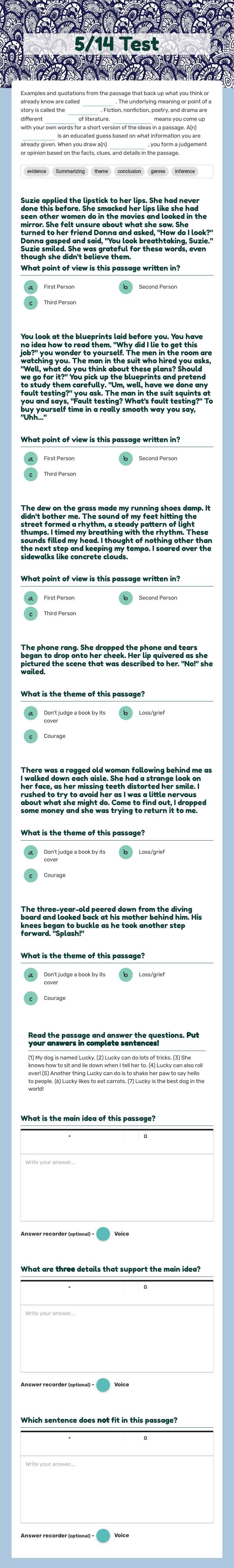 5/14 Test worksheet preview image