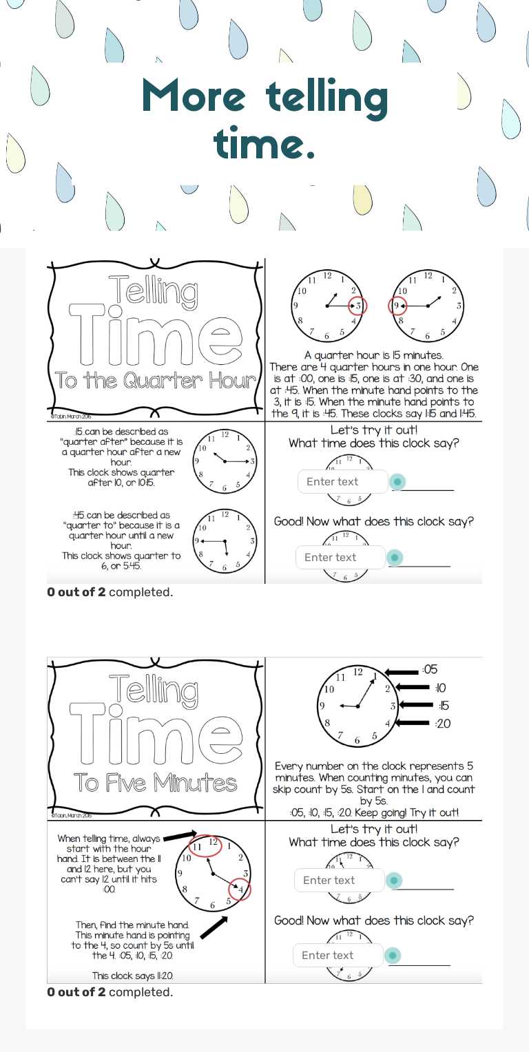 More telling time. worksheet preview image