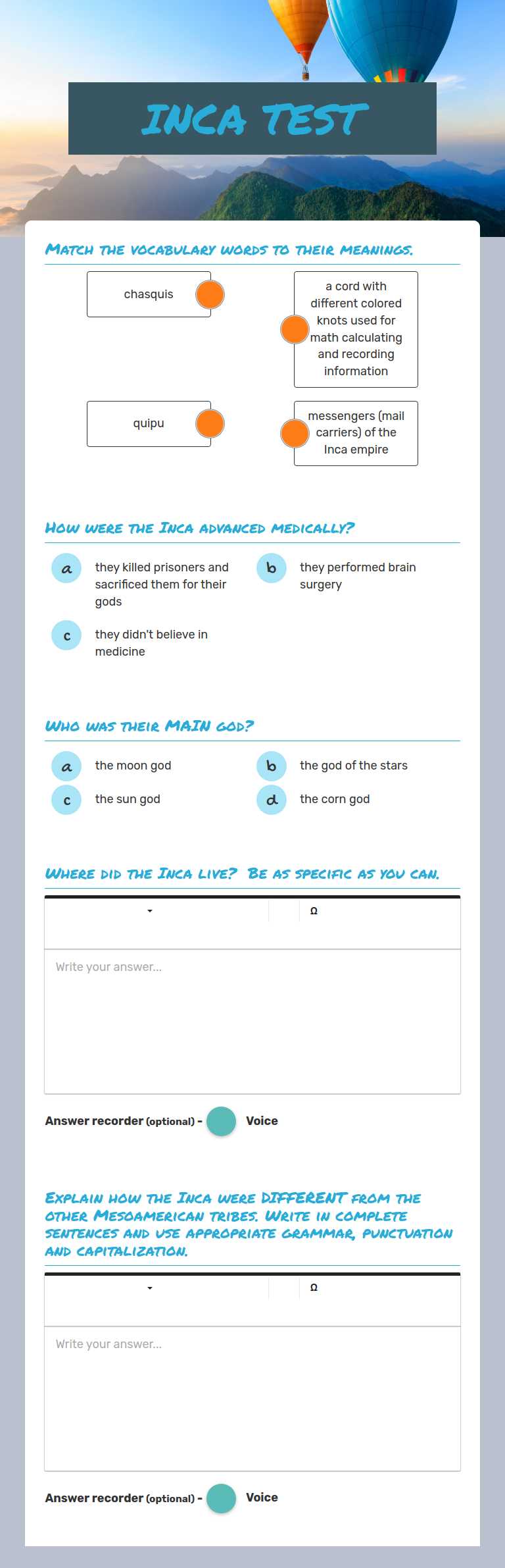 INCA TEST worksheet preview