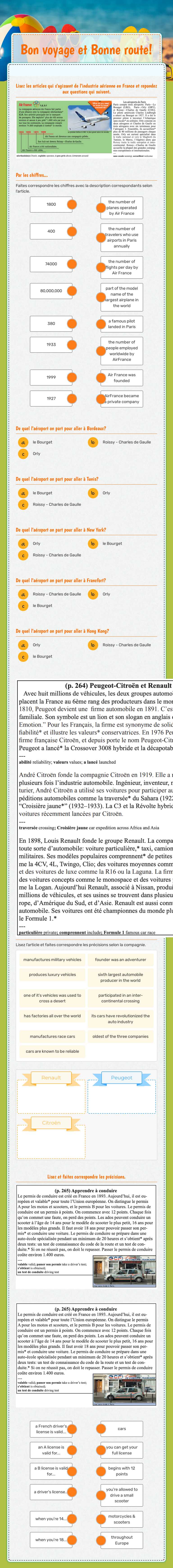 Bon voyage! worksheet preview image