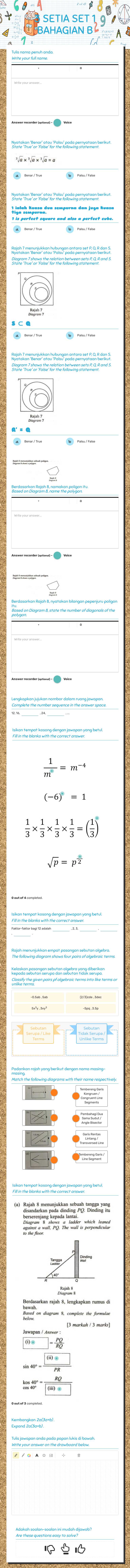 3 SETIA SET 1 BAHAGIAN B worksheet preview image