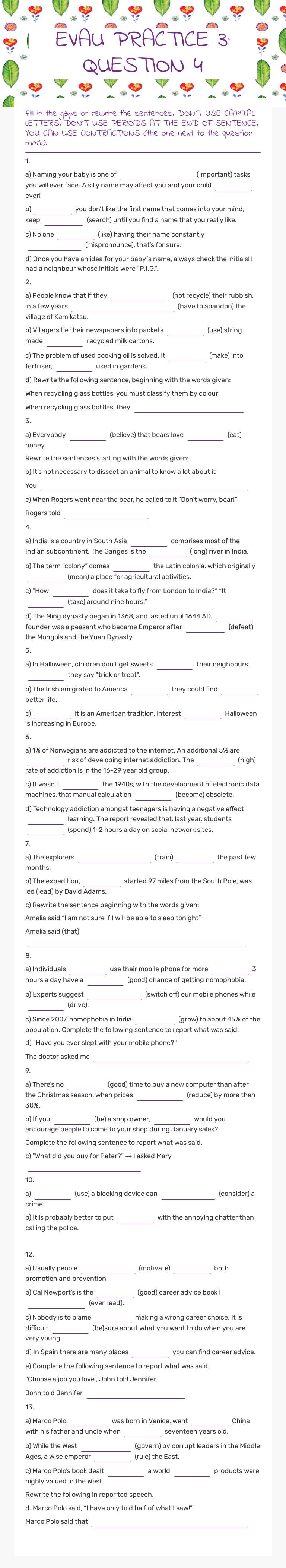 EVAU PRACTICE 3: QUESTION 4 worksheet preview image