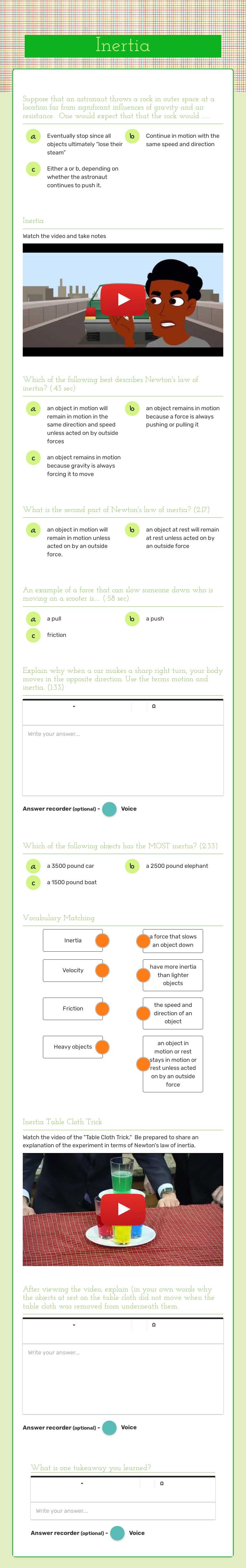 Inertia worksheet preview image