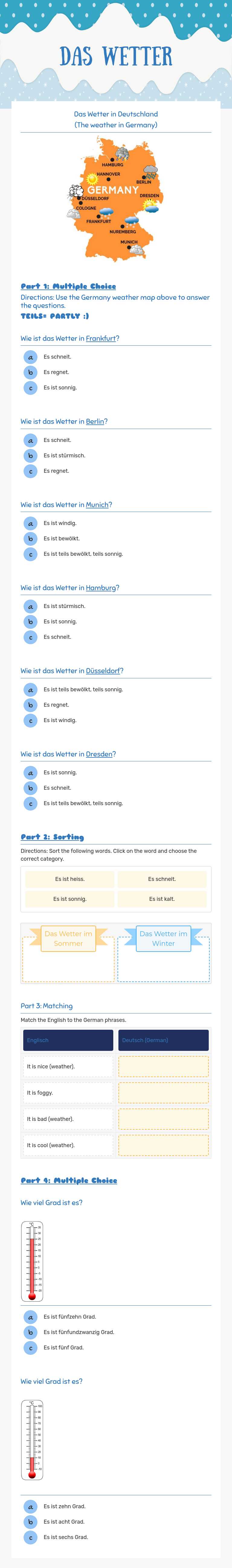 Das Wetter worksheet preview image