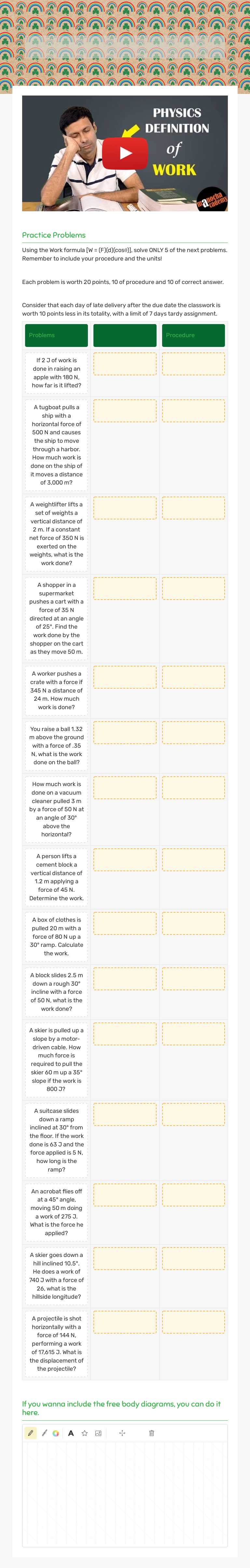Work Practice problems Grade 10 worksheet preview