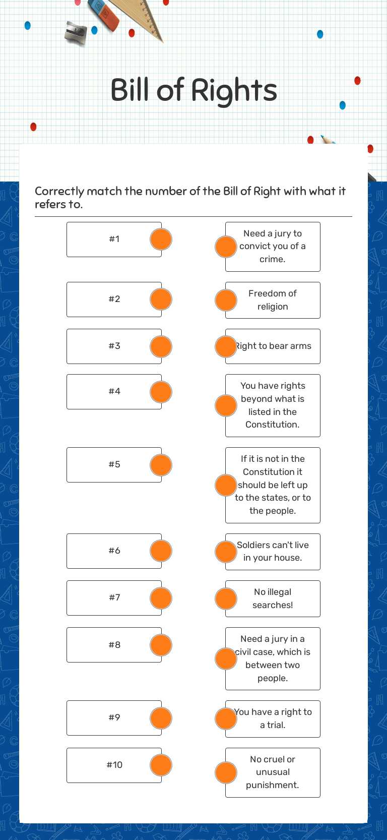 Bill of Rights worksheet preview image