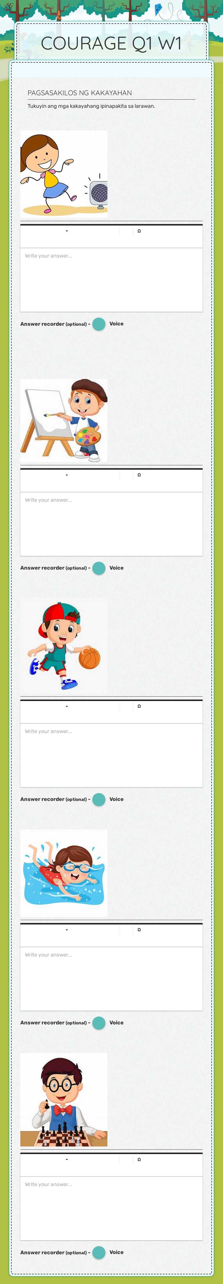 COURAGE Q1 W1 Grade 2 worksheet preview