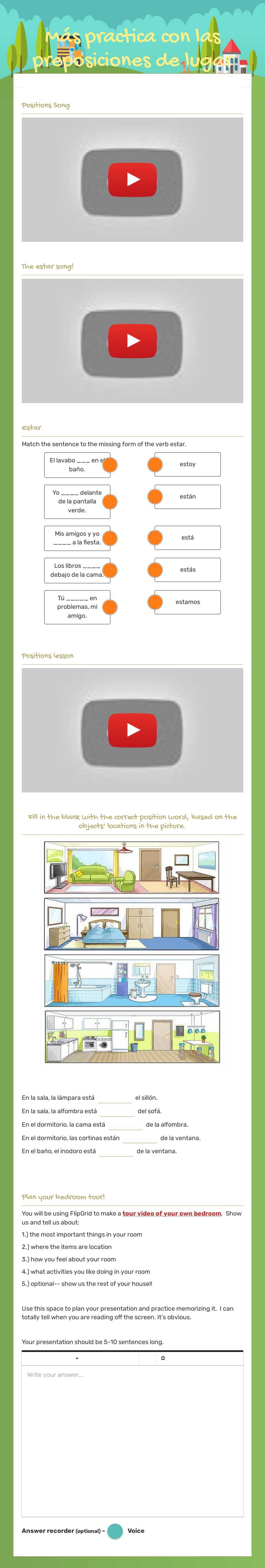 Más practica con las preposiciones de lugar worksheet preview image