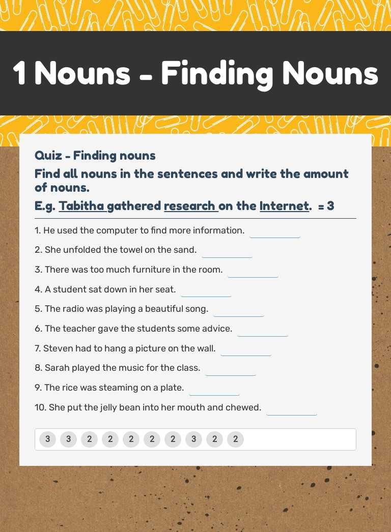 1 Nouns - Finding Nouns worksheet preview image