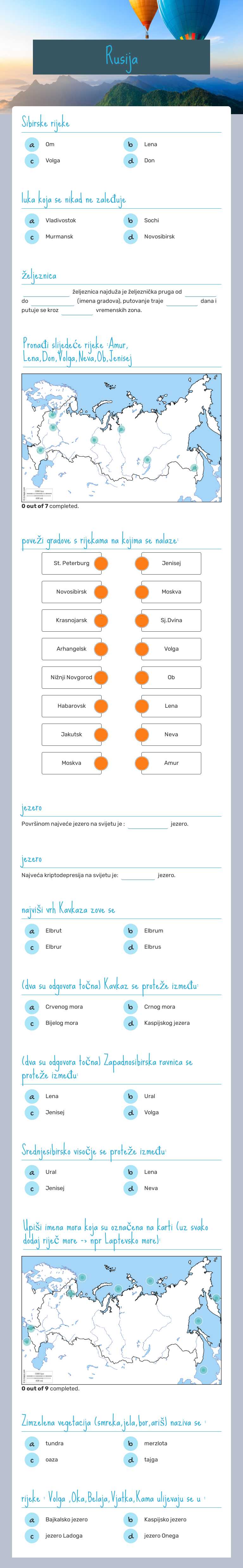 Rusija worksheet preview image