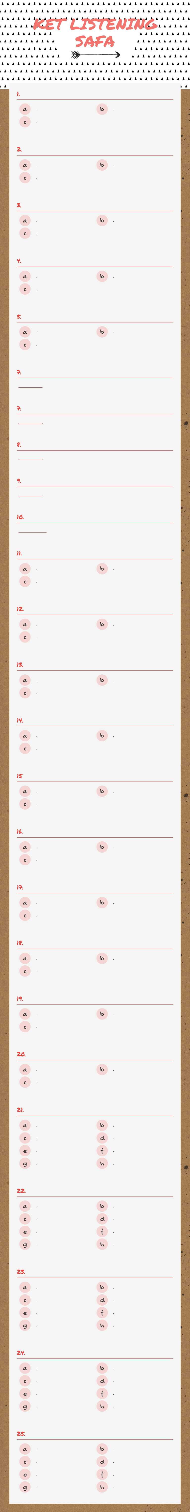 KET LISTENING SAFA worksheet preview image