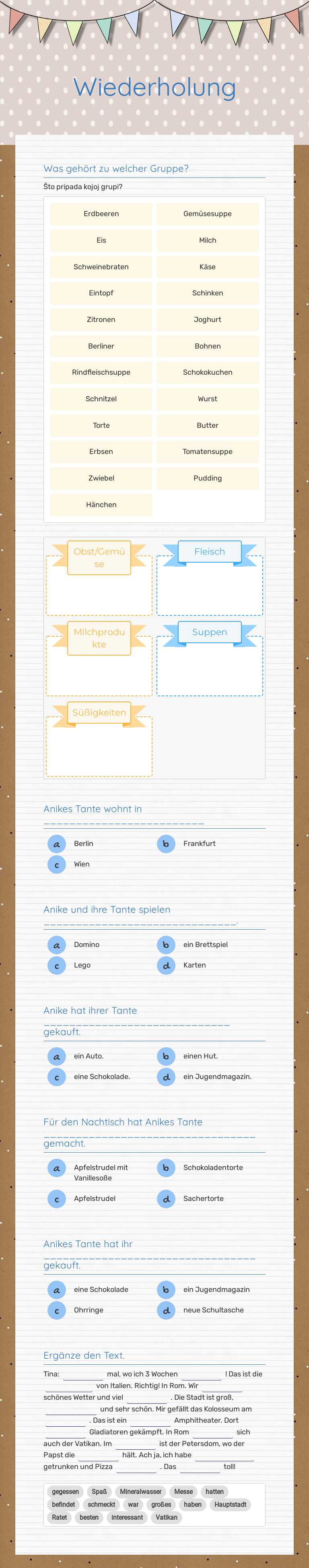 Wiederholung Grade 6 worksheet preview