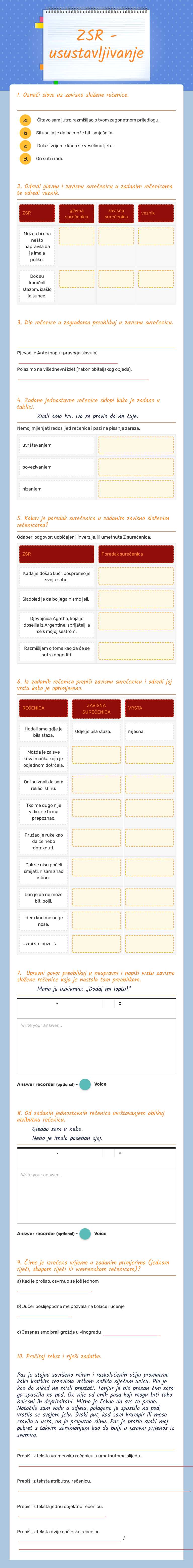 ZSR - usustavljivanje worksheet preview image