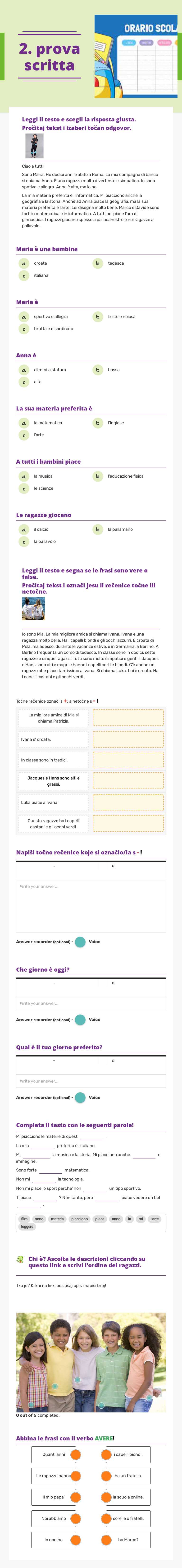 2. prova scritta worksheet preview