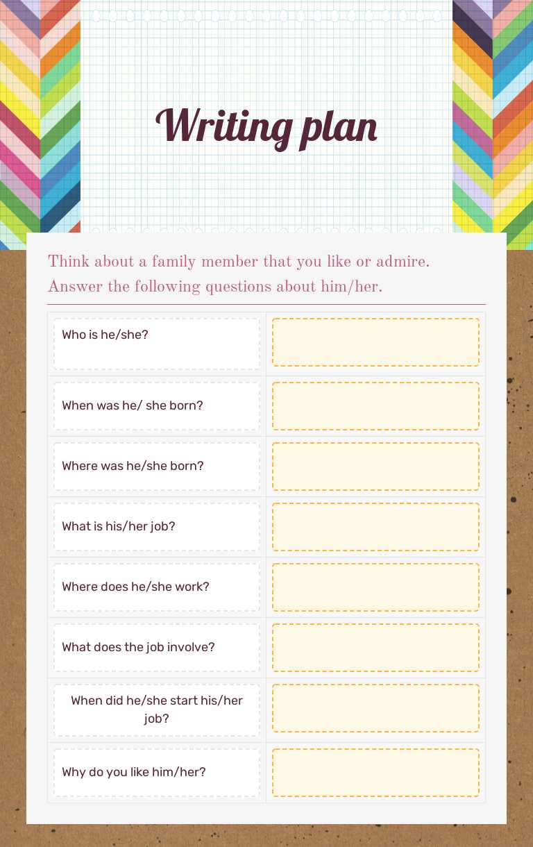 Writing plan worksheet preview image