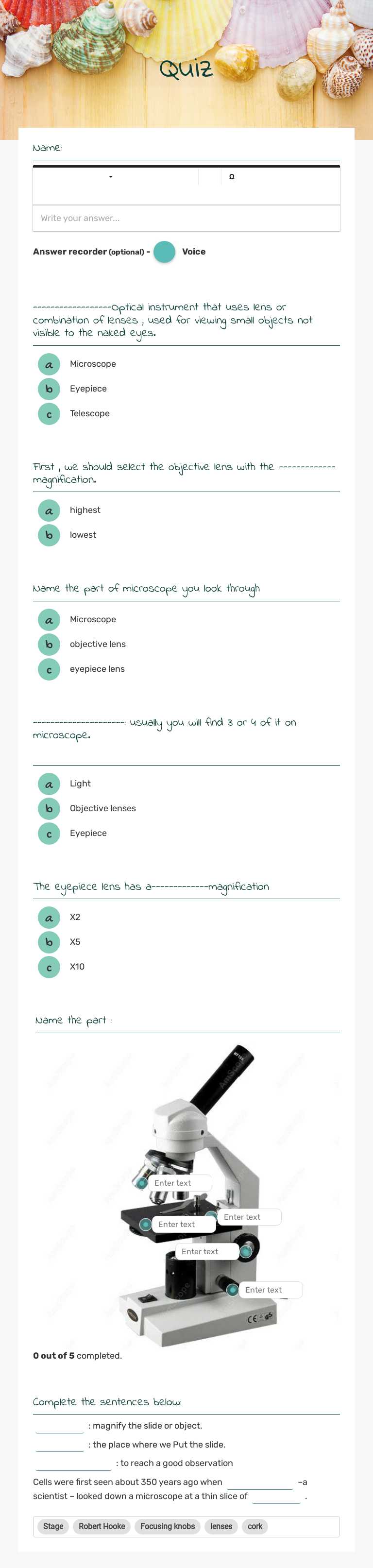 Quiz worksheet preview image