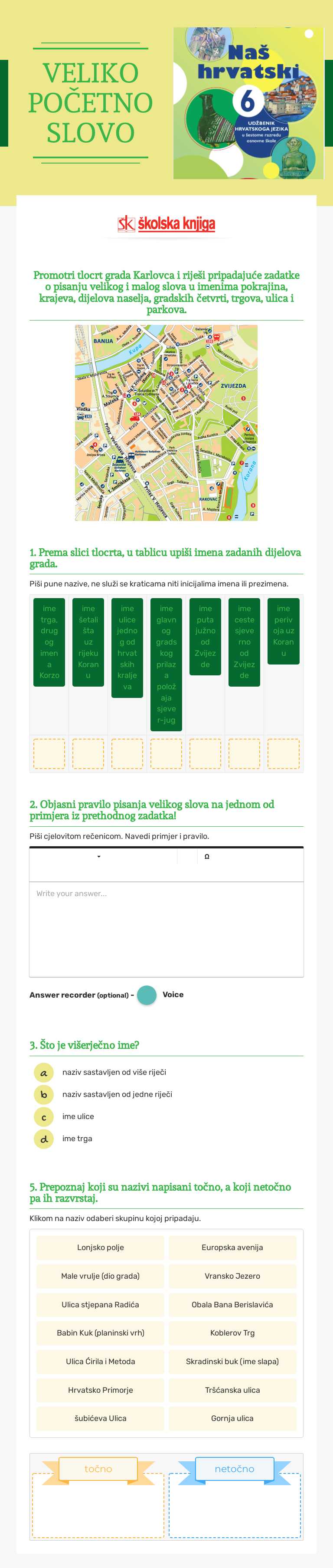 VELIKO POČETNO SLOVO worksheet preview image