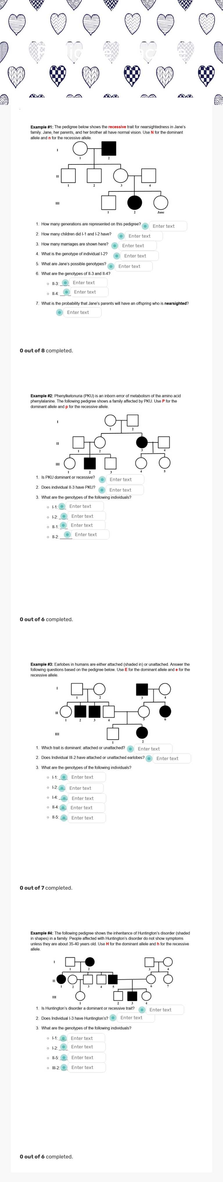 Pedigree Practice worksheet preview image