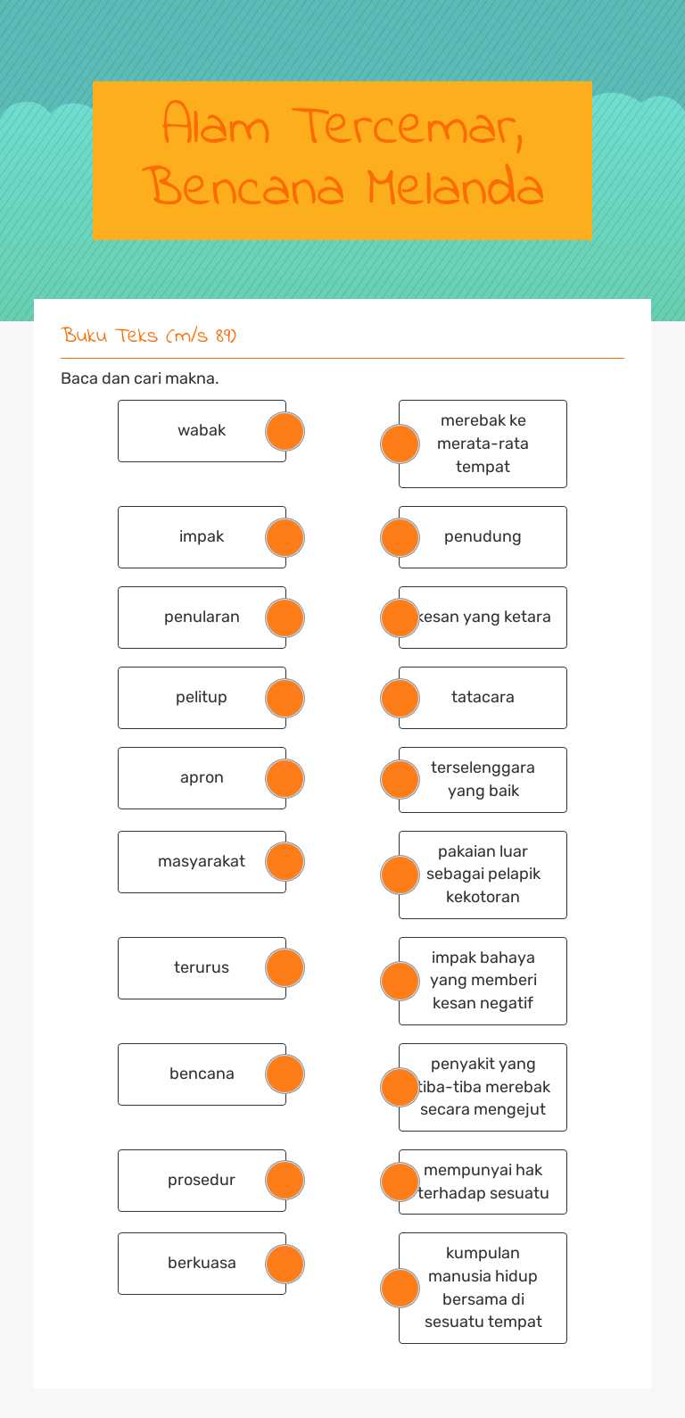 Alam Tercemar, Bencana Melanda worksheet preview image