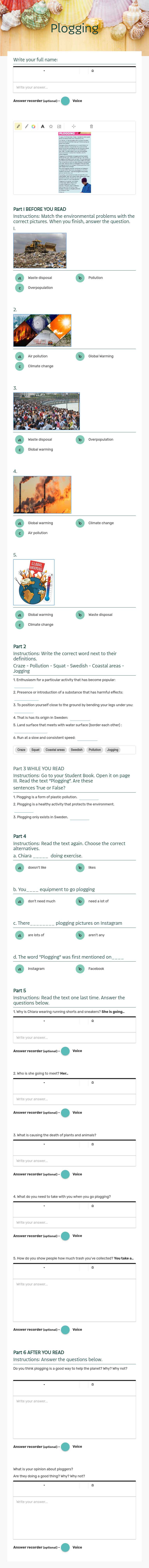 Plogging worksheet preview image