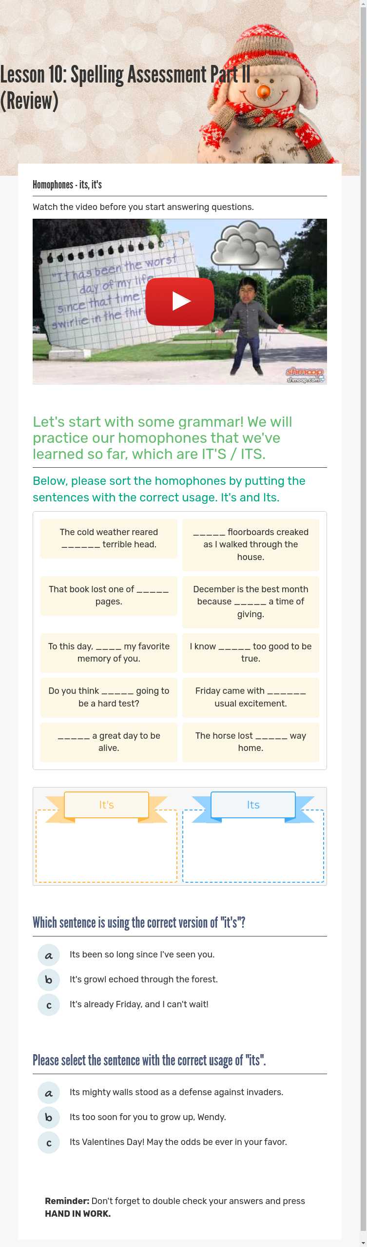 Lesson 10 Spelling Assessment Part Ii Review By English Teacher