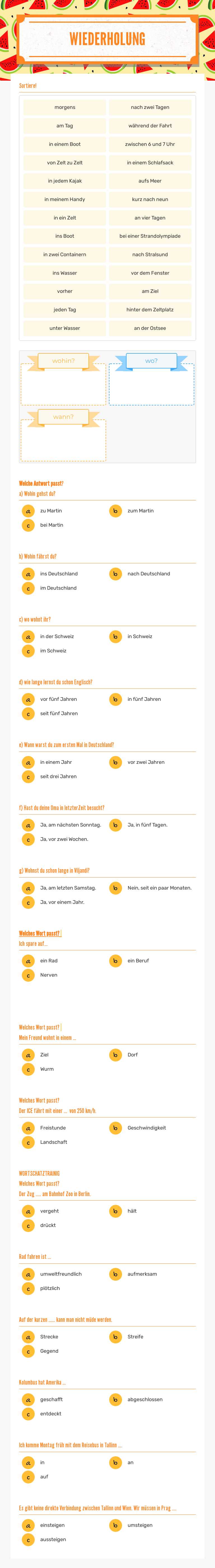 WIEDERHOLUNG worksheet preview image