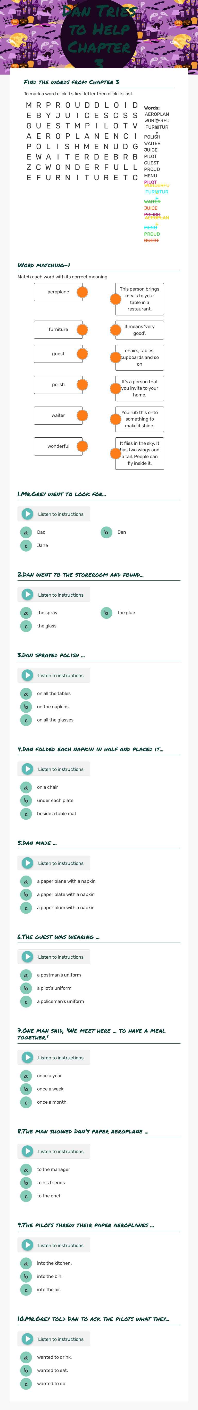 Dan Tries to Help Chapter 3 worksheet preview image