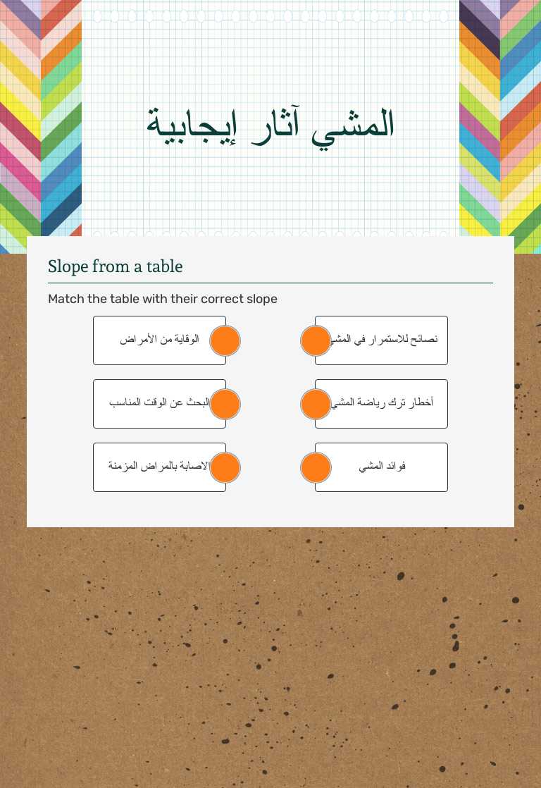 المشي آثار إيجابية worksheet preview image