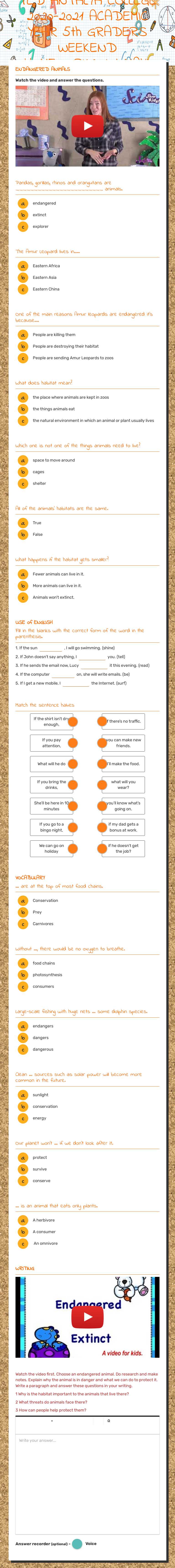 TED ANTALYA  5th GRADERS SUMMER STUDY worksheet preview image