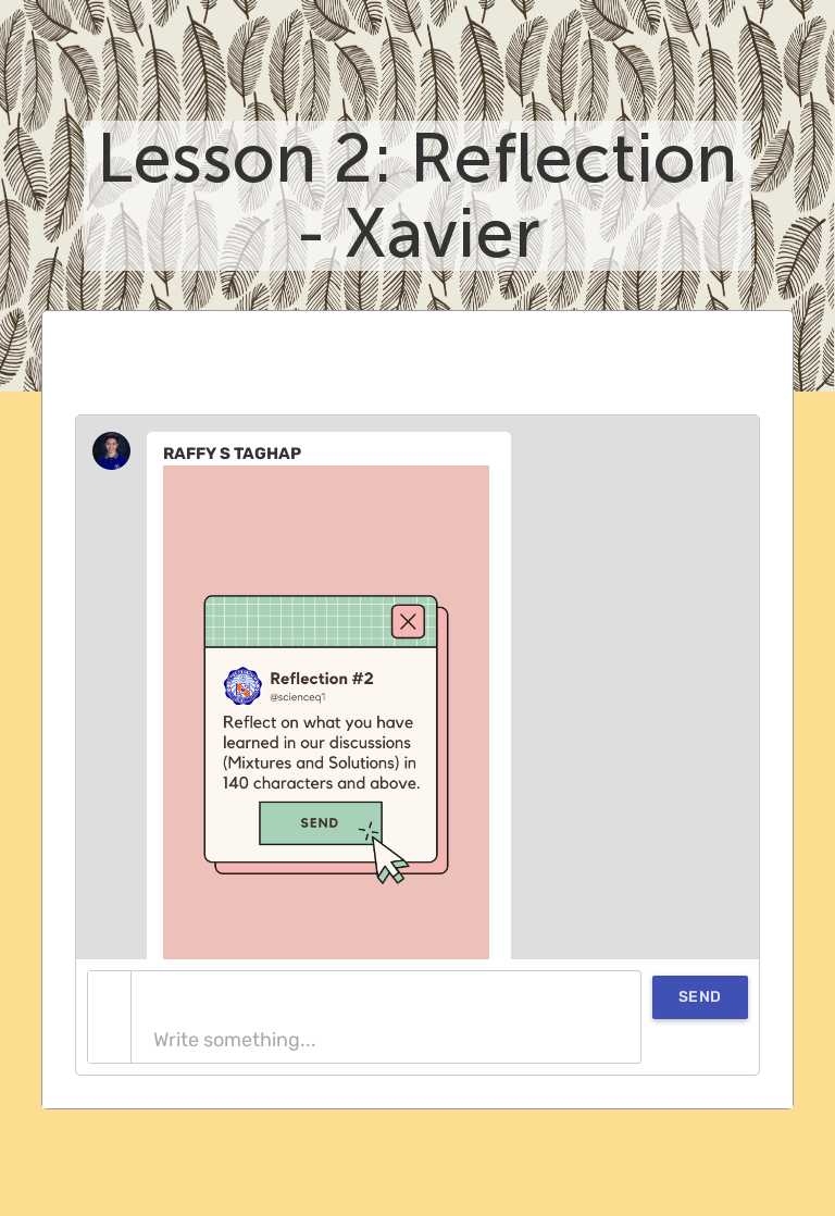 Lesson 2: Reflection - Xavier worksheet preview image