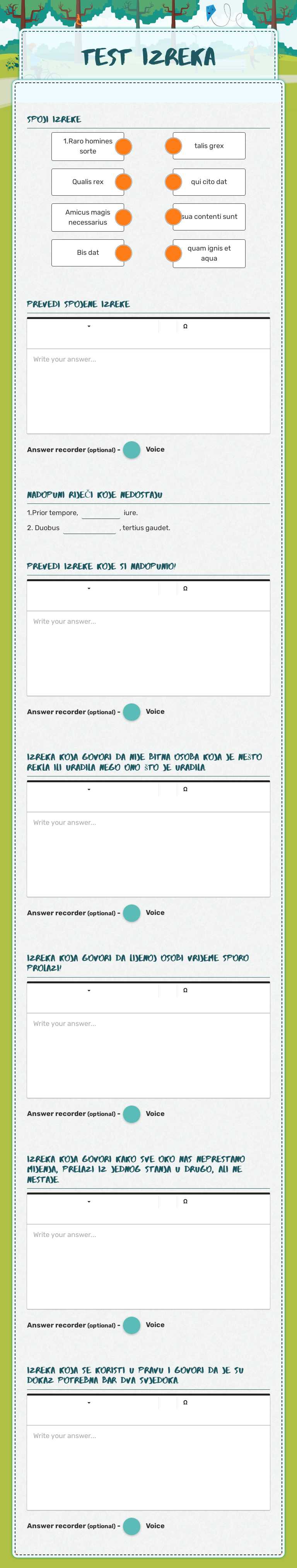 TEST IZREKA worksheet preview image