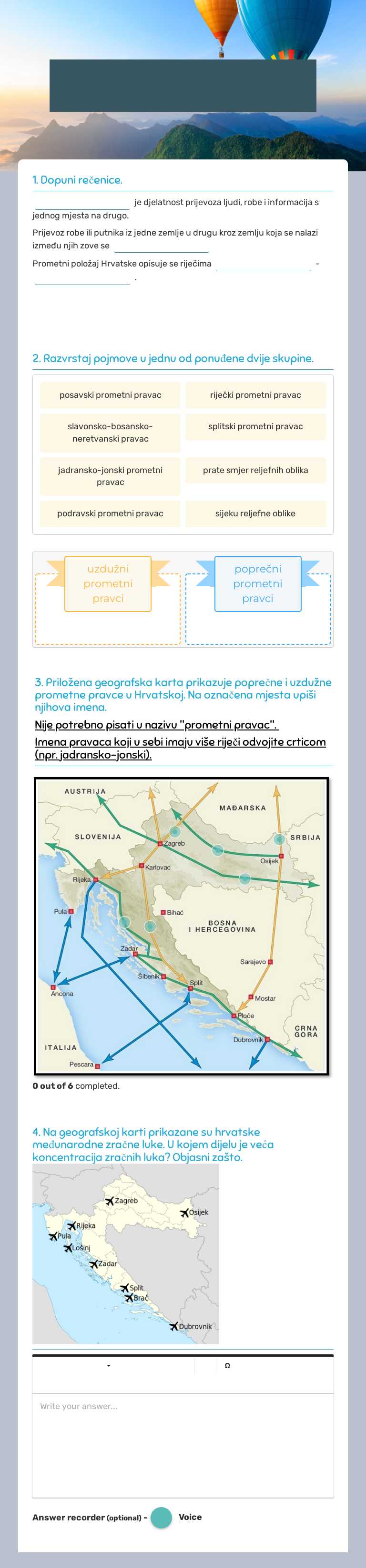 Geoprometni položaj hrvatske worksheet preview image