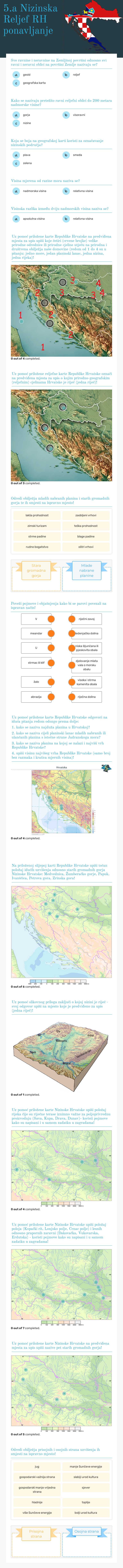 5.a Nizinska Reljef RH ponavljanje worksheet preview image