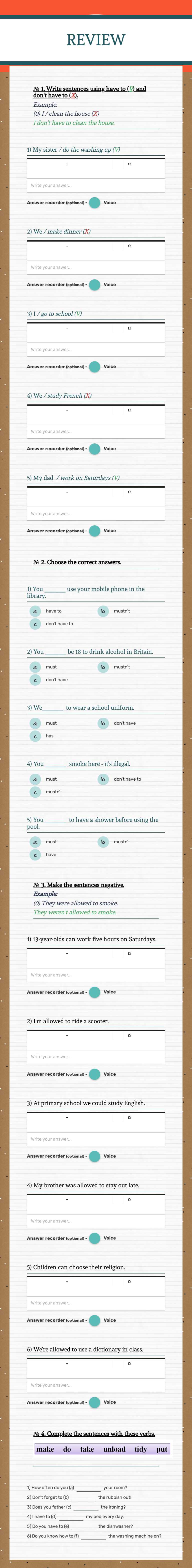 REVIEW worksheet preview image